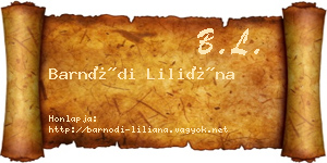 Barnódi Liliána névjegykártya